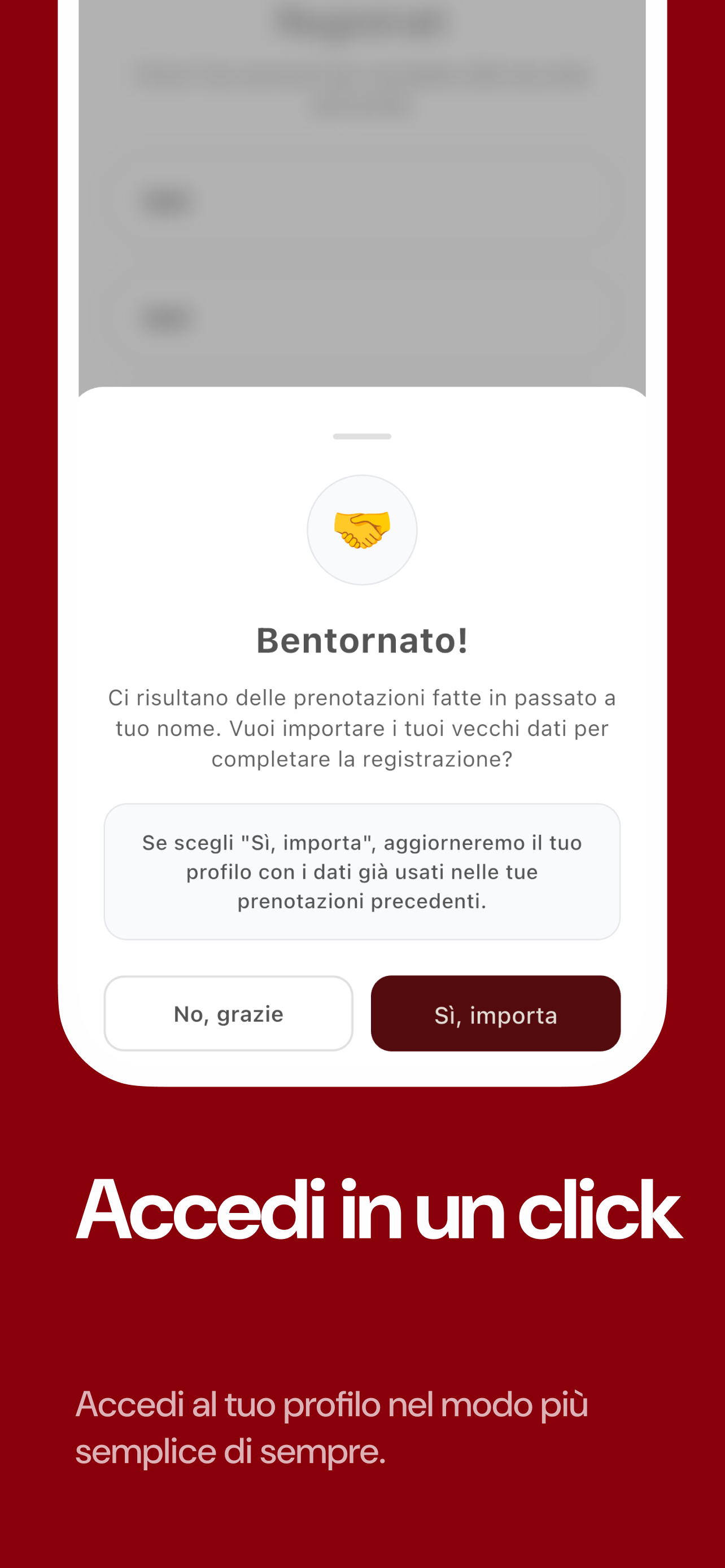 Schermata di accesso: Accedi in un click